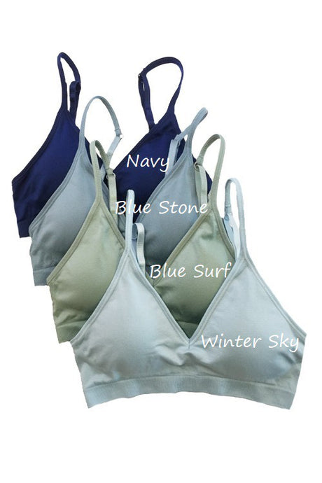 Blue Surf Seamless V Neck Bralette 2/7/25 9561