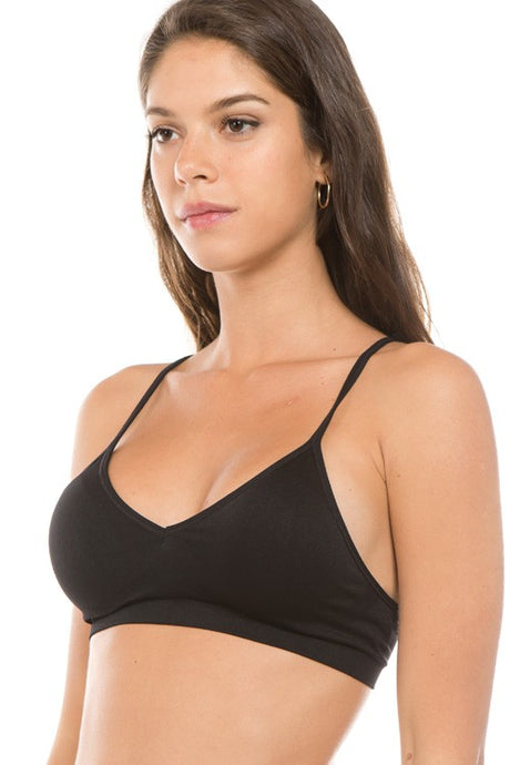 Black Seamless V Neck Bralette 2/7/25 9560