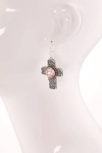 Silver Tailored Filigree Cross Earring