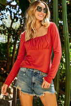 Rust Ruched Square Neck Top 9/13/23 7016
