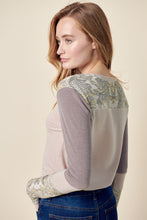 Taupe Paisley Long Sleeve Top 9/13/23 7043
