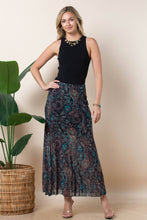 Brown Teal Paisley Lined Mesh Skirt