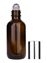 Boston Round Amber Bottle-60ml: Matte Silver