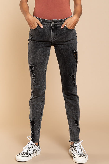 Black Denim Frayed Edge POL Jeans 4/18/24 8454