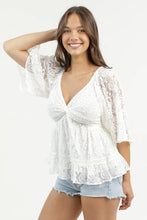 Ivory Lace twist Front Blouse