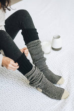 Warm & Soft Open Work Knit Lounge Socks: Pink