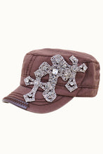 Black Faith Crosses Bejeweled Bling Glitz Cadet, Adjustable: