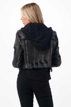 Washed Black Denim Hooded Jacket 5/17/23 6240