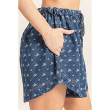 Dark Denim Drawstring Denim Shorts