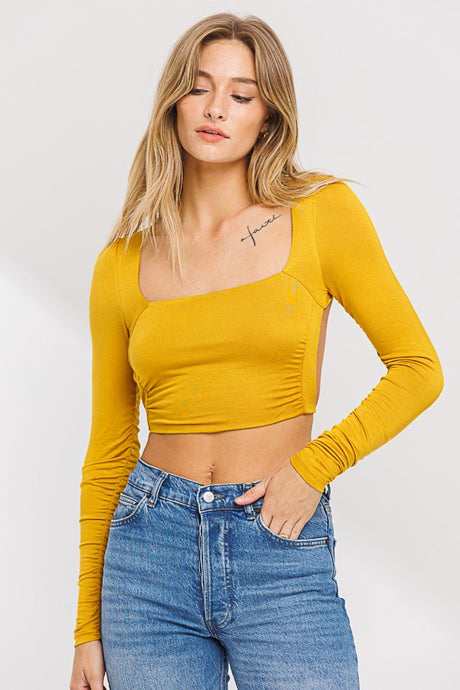 Mustard Square Neck Open Back Top 3/22/24 8336