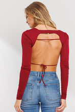 Burgundy Square Neck Open Back Top 3/22/24 8332