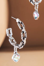Crystal Western Glass Stone Hoop Earrings