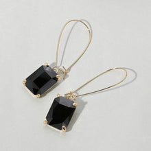 Multi Emerald Cut Stone Dangle Evening Earrings