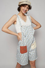 Blue Floral Sleeveless contrast floral pockets print POL overalls