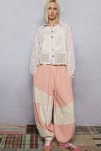 Blue Multi Plaid pattern with peace patch POL shirt