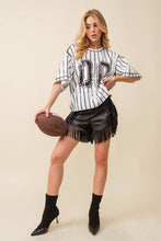 Wh/Bl Game Day Sequin Top