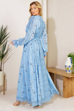 Sky Blue printed woven maxi dress