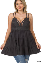 Black Crochet Lace Ruffle Zenana Cami 5/24/23 5210
