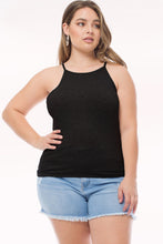 Black Halter Neck Ribbed Tank Top 10/23/23 7219