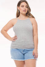 Light Grey Halter Neck Ribbed Tank Top 10/23/23 7220