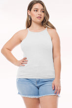 White Halter Neck Ribbed Tank Top 10/23/23 7221