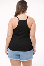Black Halter Neck Ribbed Tank Top 10/23/23 7219