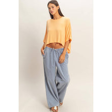 Apricot Relaxed High-Low Batwing Sleeve Top