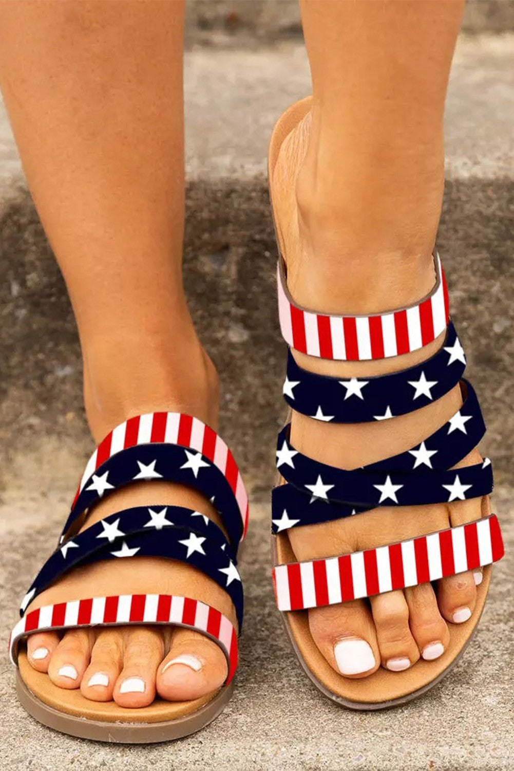 Casual American Flag Crisscross Strappy Sandals 5/2/23 6152