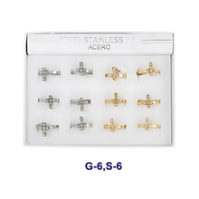 Stainless Steel Diamond Cross Ring