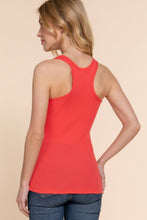 Coral Racerback Rib Knit Tank Top