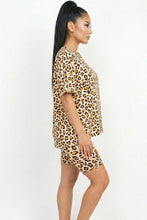Cheetah Leopard Print Loose Fit Top & Biker Shorts Set: Print 309 Cheetah / S