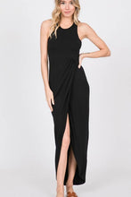 Black Solid Maxi Wrap Dress