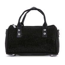 Dazzling Rhinestone Petite Satchel Handbag: Black