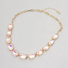 Lavender Opal Cushion Rectangular Stone Cluster Link Evening Necklace