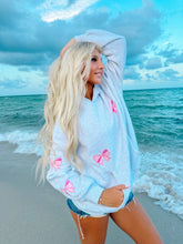 Pearl Grey Embroidered Bow Sunkissed Coconut Hoodie