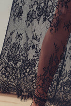 Black Mixed-Media T-Shirt Dress with Sheer Lace Skirt