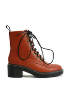 Cognac Combat Boots