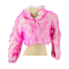 Pink LED Faux Fur Short Jacket with Hood
