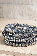 Black Glass Bead 9 Set Bracelet