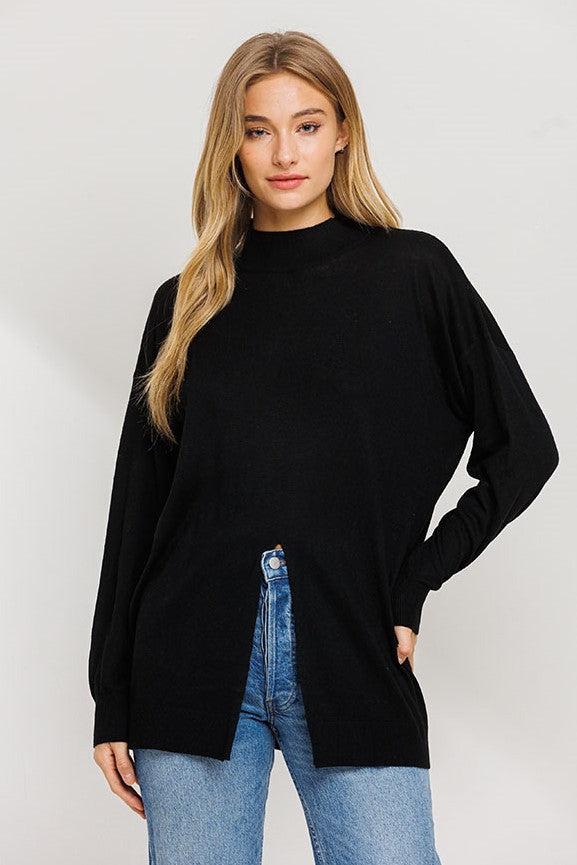 Black Open Hem Sweater 7/31/25 1065