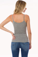 Heather Grey Rib Knit Plunging V Neck Cami 10/23/23 7225