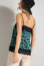 Kelly Green Leopard Lace Cami 10/27/23 7348