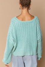 Mint Vintage Washed Cable POL Pullover 10/26/23 7334
