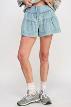 Light Denim Fleur Skort Shorts