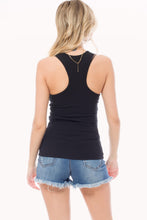 Black Scoop Neck Snap Button Tank Top 10/23/23 7227