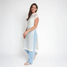 Snow Azalea Sleeveless Longline Crochet Sweater