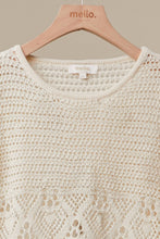 Ivory Floral Detail Crochet Boho Mello Top