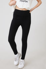 Black Bold Rib Solid Ces Femme Leggings 6/28/23 6541