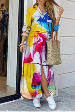 Multi Color Tie Dye Curved Hem Button Front Shirt Dress 7/13/23 6634