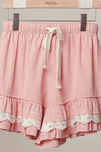 Baby Pink Lace Trimming Ruffle Mello Shorts